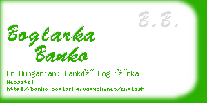 boglarka banko business card